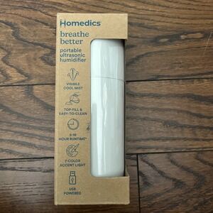 Portable Ultrasonic Humidifier USB Powered 10 Hr Run‎ Time, White